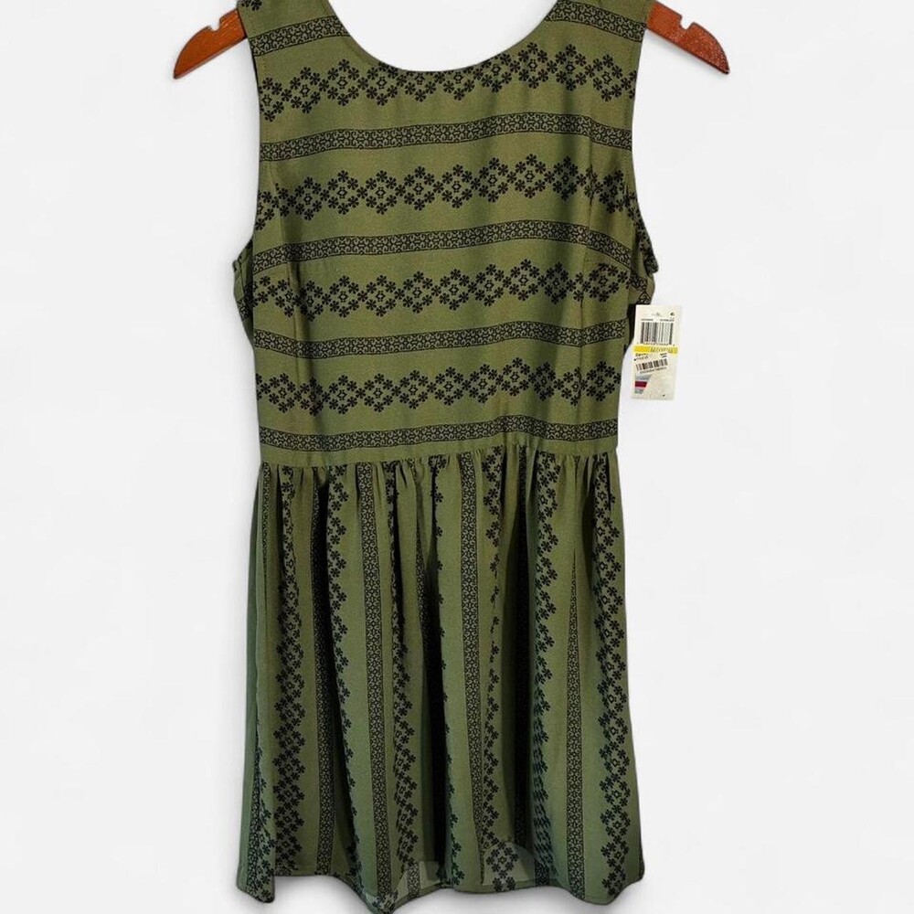 City Studios Women's Green and Khaki Dress